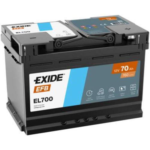 Автомобільний акумулятор EXIDE  Start-Stop EFB 70Аh 760A